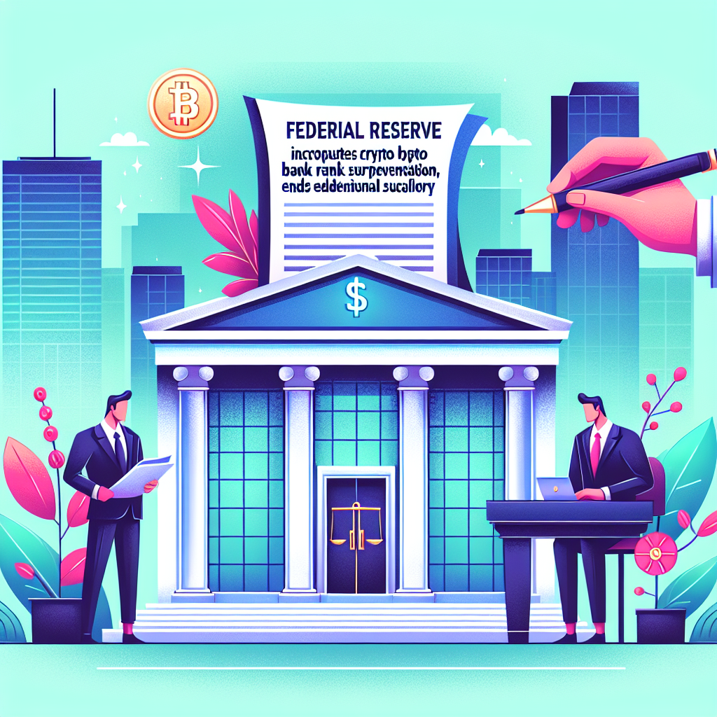 fed voegt crypto banktoezicht toe aan standaard regulering beeindigt extra controle
