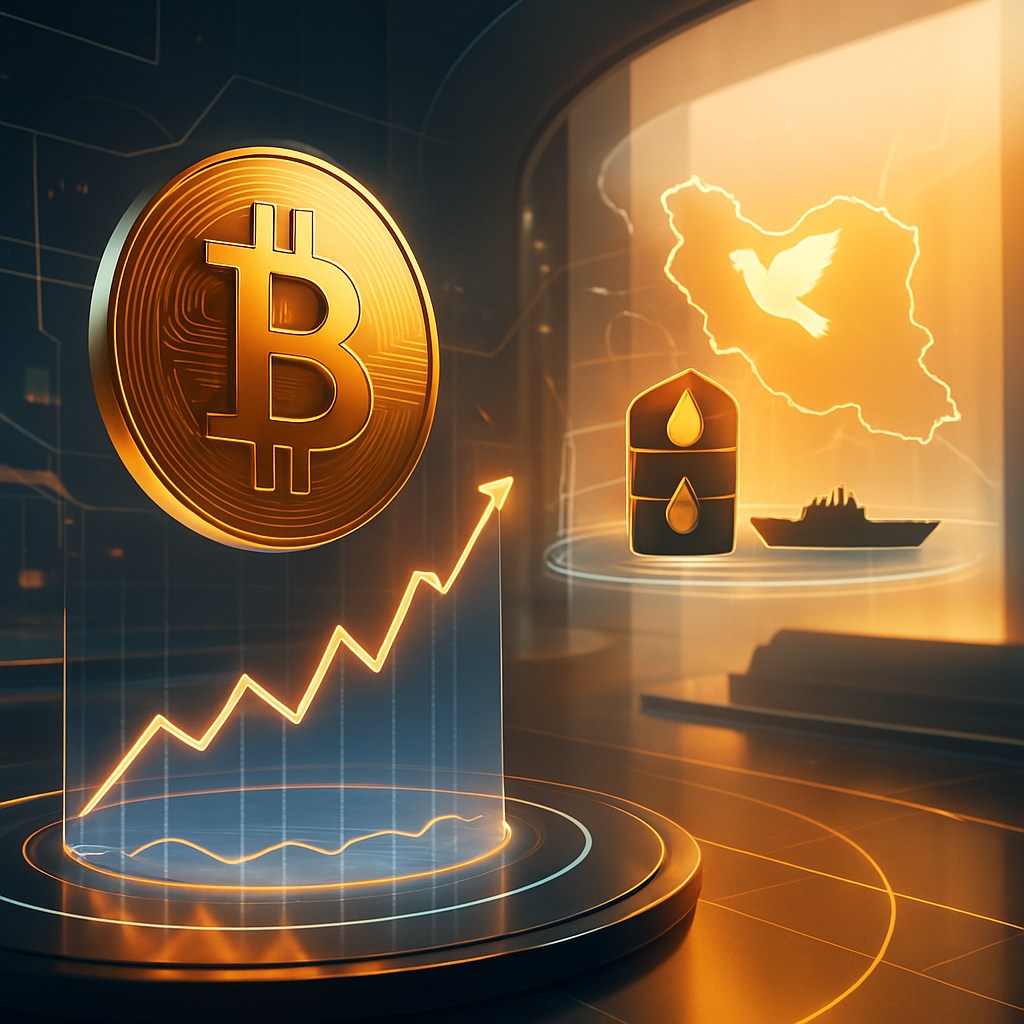 bitcoin prijs stijgt bij vreedzaamheidsakkoord vs iran olieprijzen en crypto markt reageren