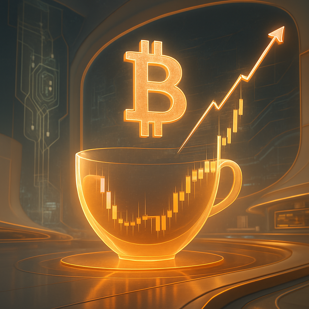 voltooiing cup and handle patroon voorspelt bullish toekomst voor bitcoin analyse